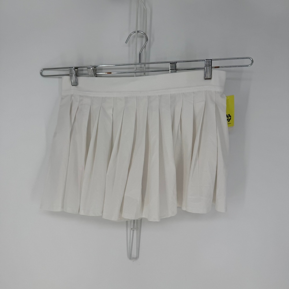 AIM Pleated Flex Skort Women Large White Athletic Tennis Golf Activewear Preppy - Picture 2 of 8
